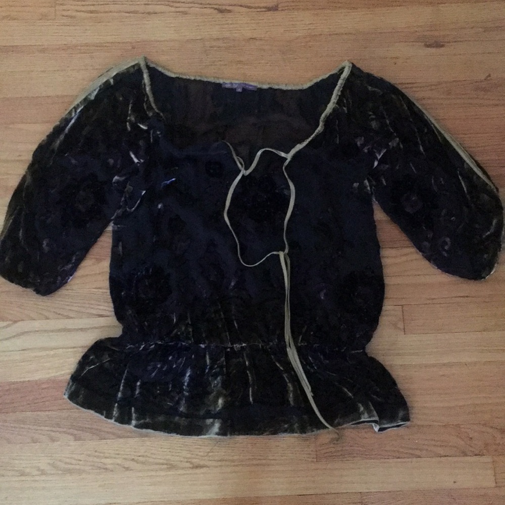 Purple/Gold Velvet & Sheer Hale Bob Top